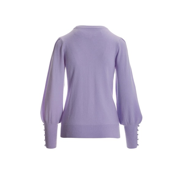 Boston Proper Women 100% Cashmere Sweater XS Lavender Puff Sleeve Button Cuff - Picture 7 of 11